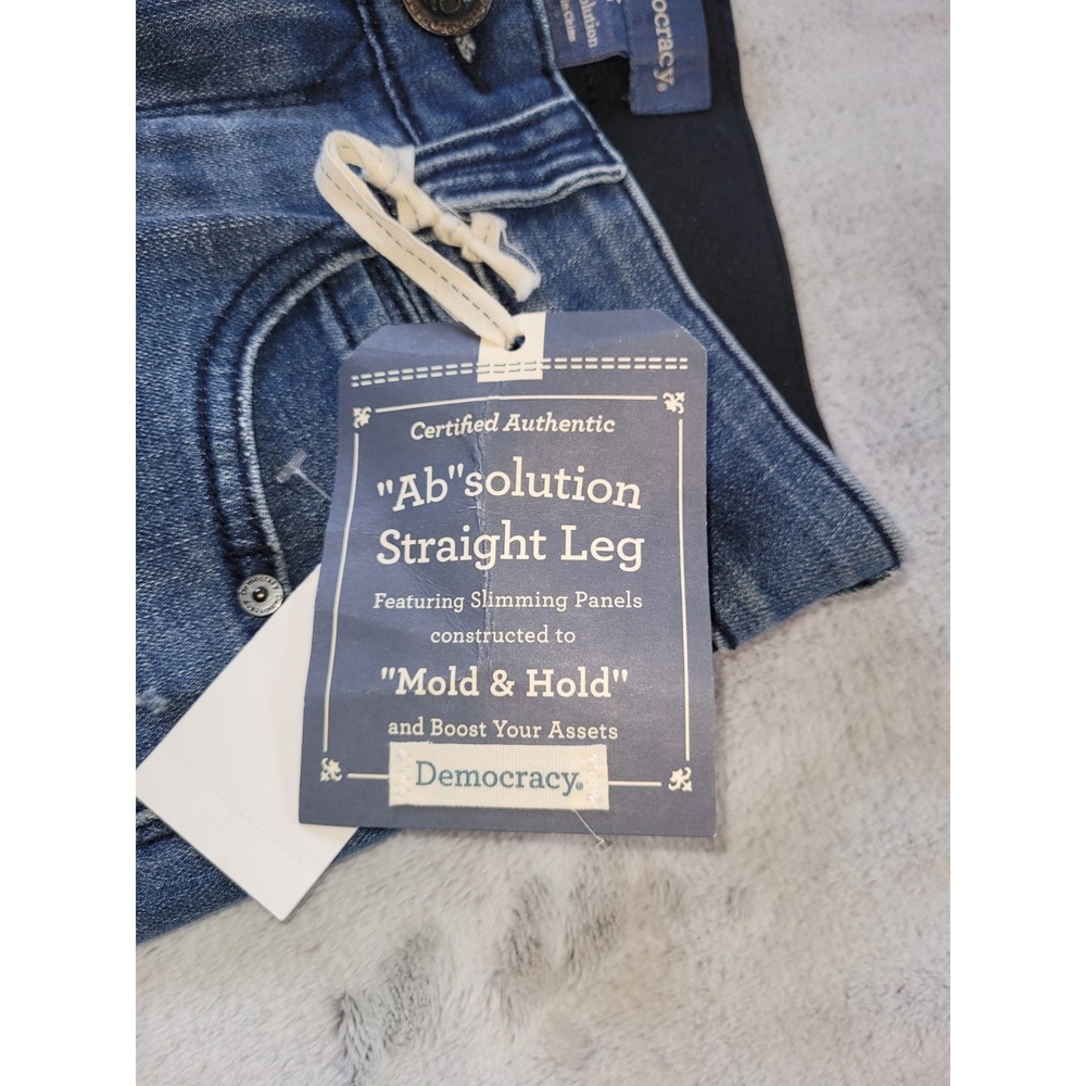 Democracy Womens Size 2  Blue Ab Solution Straight Leg Distressed Denim Jeans - Picture 10 of 12